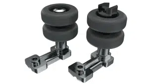 Roller wheel assembly close-up
