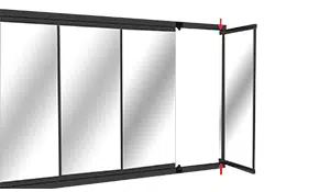 Multi-panel sliding configuration diagram